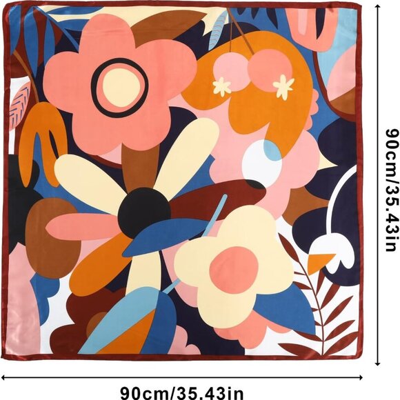 Satin Silk Scarf - Large Hair Bandana, Sleeping Wrap for Women - Picture 2 of 5